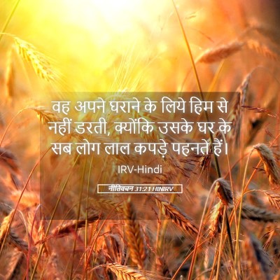 Picture 05 - नीतिवचन 31:21 HINIRV - वह अपने घराने के - Bible Verse Picture