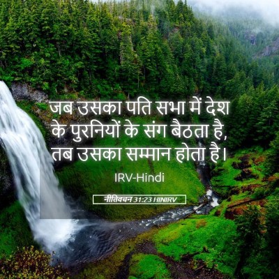 Picture 05 - नीतिवचन 31:23 HINIRV - जब उसका पति सभा में - Bible Verse Picture