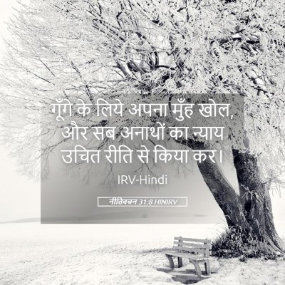 Picture 05 - नीतिवचन 31:8 HINIRV - गूँगे के लिये अपना - Bible Verse Picture