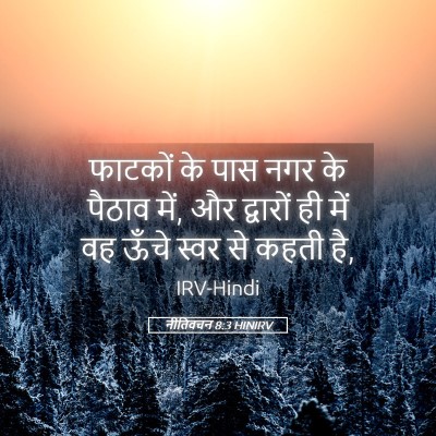 Picture 05 - नीतिवचन 8:3 HINIRV - फाटकों के पास नगर - Bible Verse Picture