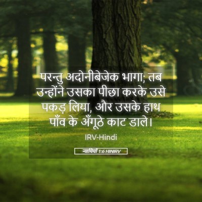 Picture 05 - न्यायियों 1:6 HINIRV - परन्तु अदोनीबेजेक - Bible Verse Picture