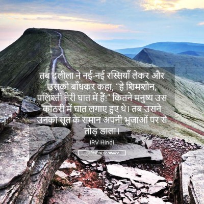 Picture 05 - न्यायियों 16:12 HINIRV - तब दलीला ने नई-नई - Bible Verse Picture