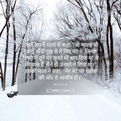 Picture 05 - न्यायियों 17:2 HINIRV - उसने अपनी माता से - Bible Verse Picture