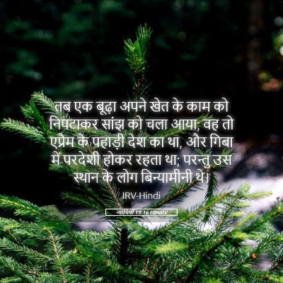 Picture 05 - न्यायियों 19:16 HINIRV - तब एक बूढ़ा अपने - Bible Verse Picture