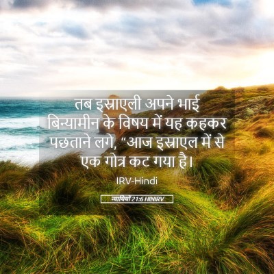 Picture 05 - न्यायियों 21:6 HINIRV - तब इस्राएली अपने - Bible Verse Picture