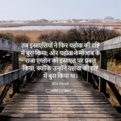 Picture 05 - न्यायियों 3:12 HINIRV - तब इस्राएलियों ने - Bible Verse Picture