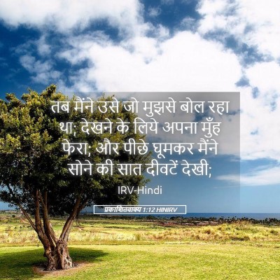 Picture 05 - प्रकाशितवाक्य 1:12 HINIRV - तब मैंने उसे जो - Bible Verse Picture