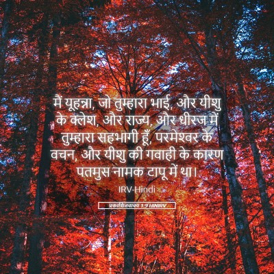 Picture 05 - प्रकाशितवाक्य 1:9 HINIRV - मैं यूहन्ना, जो - Bible Verse Picture