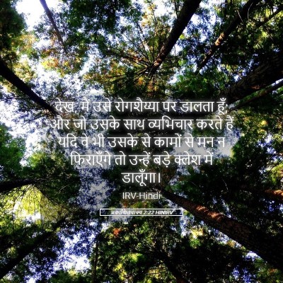 Picture 05 - प्रकाशितवाक्य 2:22 HINIRV - देख, मैं उसे - Bible Verse Picture