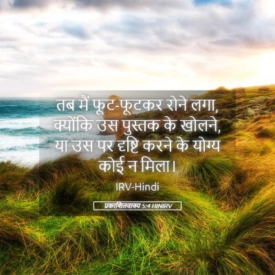 Picture 05 - प्रकाशितवाक्य 5:4 HINIRV - तब मैं फूट-फूटकर - Bible Verse Picture