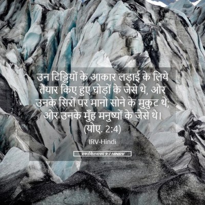 Picture 05 - प्रकाशितवाक्य 9:7 HINIRV - उन टिड्डियों के - Bible Verse Picture