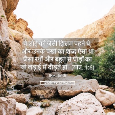 Picture 05 - प्रकाशितवाक्य 9:9 HINIRV - वे लोहे की जैसी - Bible Verse Picture