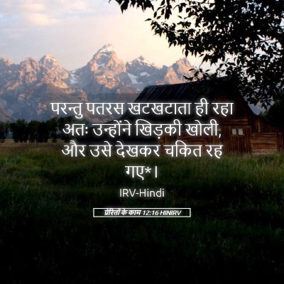 Picture 05 - प्रेरितों के काम 12:16 HINIRV - परन्तु पतरस - Bible Verse Picture