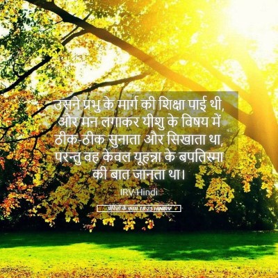 Picture 05 - प्रेरितों के काम 18:25 HINIRV - उसने प्रभु के - Bible Verse Picture