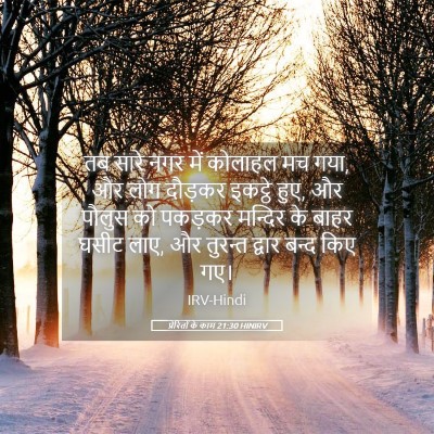 Picture 05 - प्रेरितों के काम 21:30 HINIRV - तब सारे नगर में - Bible Verse Picture