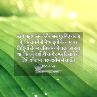 Picture 05 - प्रेरितों के काम 22:5 HINIRV - स्वयं महायाजक और - Bible Verse Picture
