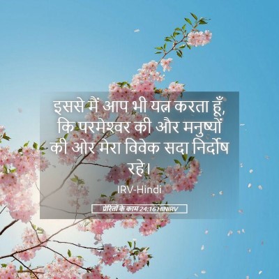 Picture 05 - प्रेरितों के काम 24:16 HINIRV - इससे मैं आप भी यत्न - Bible Verse Picture