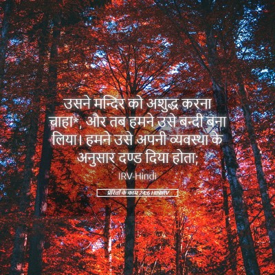 Picture 05 - प्रेरितों के काम 24:6 HINIRV - उसने मन्दिर को - Bible Verse Picture