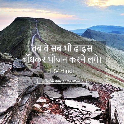 Picture 05 - प्रेरितों के काम 27:36 HINIRV - तब वे सब भी ढाढ़स - Bible Verse Picture