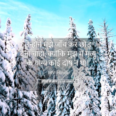 Picture 05 - प्रेरितों के काम 28:18 HINIRV - उन्होंने मुझे - Bible Verse Picture