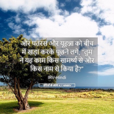 Picture 05 - प्रेरितों के काम 4:7 HINIRV - और पतरस और यूहन्ना - Bible Verse Picture