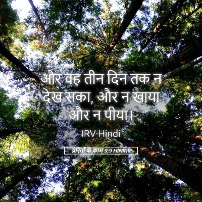 Picture 05 - प्रेरितों के काम 9:9 HINIRV - और वह तीन दिन तक न - Bible Verse Picture
