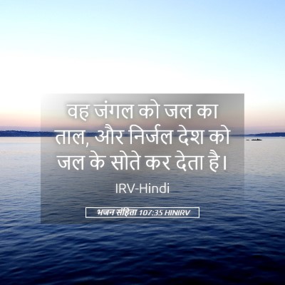 Picture 05 - भजन संहिता 107:35 HINIRV - वह जंगल को जल का - Bible Verse Picture