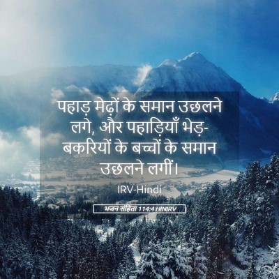 Picture 05 - भजन संहिता 114:4 HINIRV - पहाड़ मेढ़ों के - Bible Verse Picture