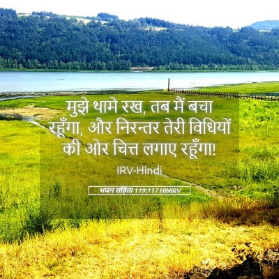 Picture 05 - भजन संहिता 119:117 HINIRV - मुझे थामे रख, तब - Bible Verse Picture