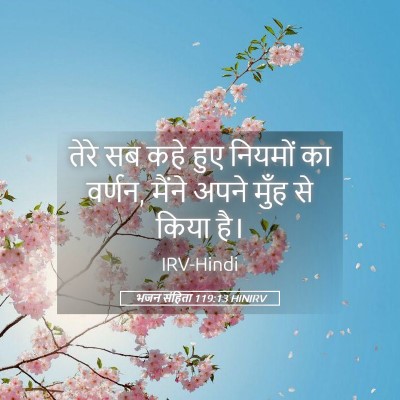 Picture 05 - भजन संहिता 119:13 HINIRV - तेरे सब कहे हुए - Bible Verse Picture