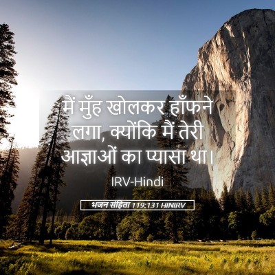 Picture 05 - भजन संहिता 119:131 HINIRV - मैं मुँह खोलकर - Bible Verse Picture