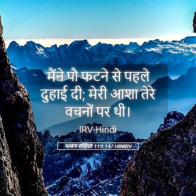 Picture 05 - भजन संहिता 119:147 HINIRV - मैंने पौ फटने से - Bible Verse Picture