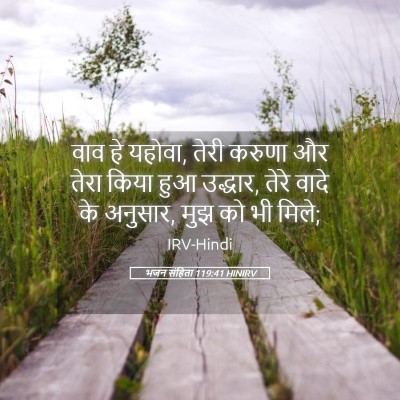 Picture 05 - भजन संहिता 119:41 HINIRV - वाव हे यहोवा, तेरी - Bible Verse Picture