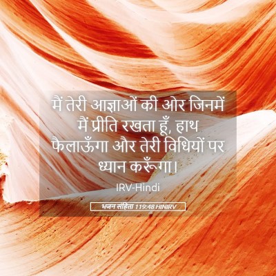 Picture 05 - भजन संहिता 119:48 HINIRV - मैं तेरी आज्ञाओं - Bible Verse Picture
