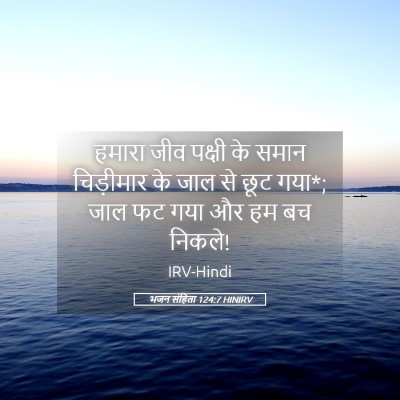 Picture 05 - भजन संहिता 124:7 HINIRV - हमारा जीव पक्षी के - Bible Verse Picture