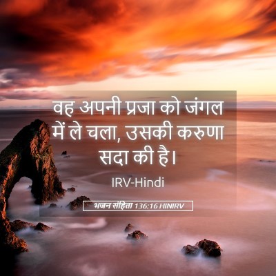 Picture 05 - भजन संहिता 136:16 HINIRV - वह अपनी प्रजा को - Bible Verse Picture