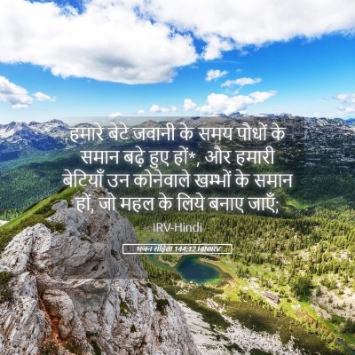 Picture 05 - भजन संहिता 144:12 HINIRV - हमारे बेटे जवानी - Bible Verse Picture