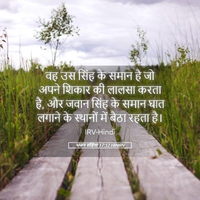 Picture 05 - भजन संहिता 17:12 HINIRV - वह उस सिंह के समान - Bible Verse Picture