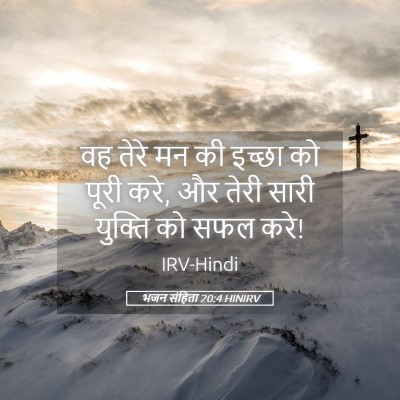 Picture 05 - भजन संहिता 20:4 HINIRV - वह तेरे मन की इच्छा - Bible Verse Picture