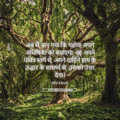 Picture 05 - भजन संहिता 20:6 HINIRV - अब मैं जान गया कि - Bible Verse Picture