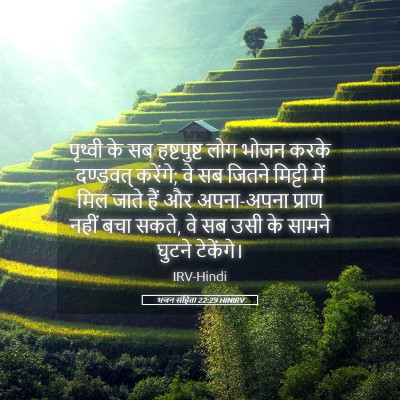 Picture 05 - भजन संहिता 22:29 HINIRV - पृथ्वी के सब - Bible Verse Picture