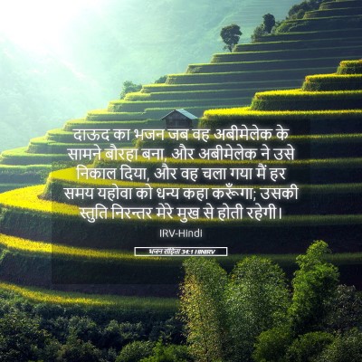 Picture 05 - भजन संहिता 34:1 HINIRV - दाऊद का भजन जब वह - Bible Verse Picture