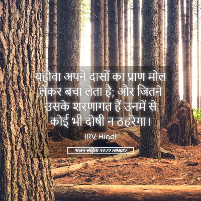Picture 05 - भजन संहिता 34:22 HINIRV - यहोवा अपने दासों - Bible Verse Picture