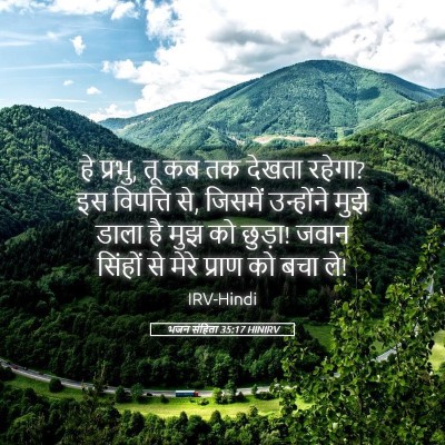 Picture 05 - भजन संहिता 35:17 HINIRV - हे प्रभु, तू कब तक - Bible Verse Picture