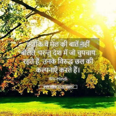 Picture 05 - भजन संहिता 35:20 HINIRV - क्योंकि वे मेल की - Bible Verse Picture