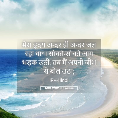 Picture 05 - भजन संहिता 39:3 HINIRV - मेरा हृदय अन्दर ही - Bible Verse Picture