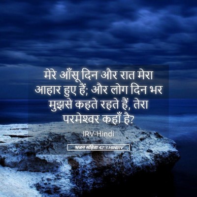 Picture 05 - भजन संहिता 42:3 HINIRV - मेरे आँसू दिन और - Bible Verse Picture