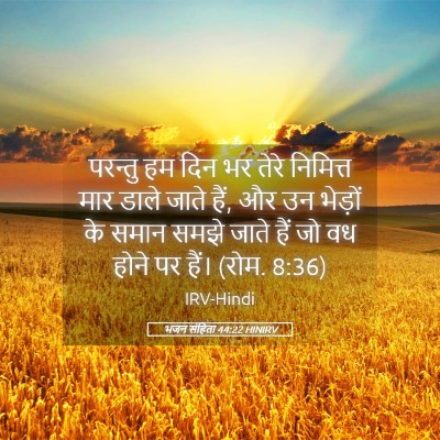 Picture 05 - भजन संहिता 44:22 HINIRV - परन्तु हम दिन भर - Bible Verse Picture
