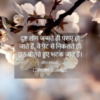Picture 05 - भजन संहिता 58:3 HINIRV - दुष्ट लोग जन्मते - Bible Verse Picture