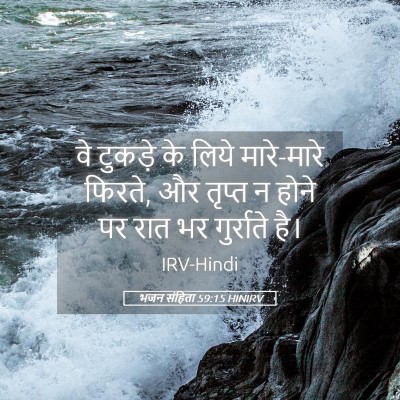 Picture 05 - भजन संहिता 59:15 HINIRV - वे टुकड़े के लिये - Bible Verse Picture